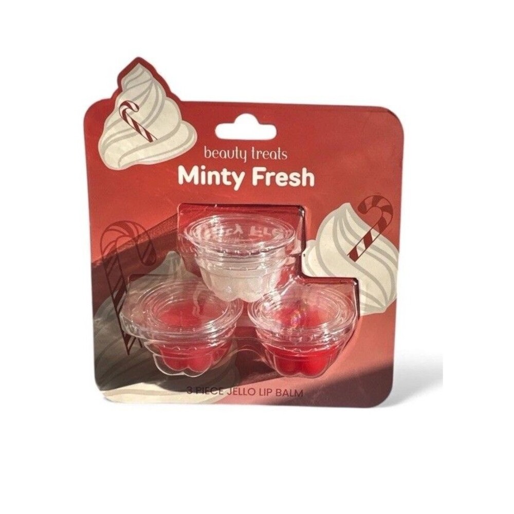 3PC Beauty Treats Minty Fresh Jello Lip Balm Set New In Box